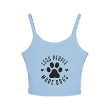 "Less People, More Dogs" Women's Spaghetti Strap Tank Top - Perfect for Dog Lovers | Purrfect Pet Haven