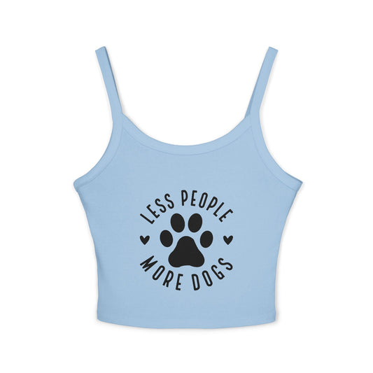 "Less People, More Dogs" Women's Spaghetti Strap Tank Top - Perfect for Dog Lovers | Purrfect Pet Haven