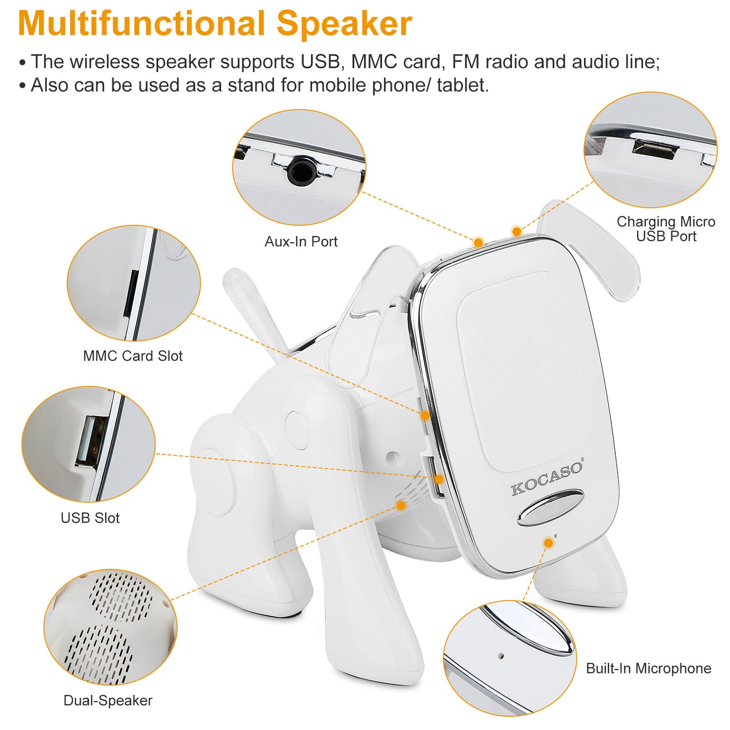 Cute Puppy Dog Wireless Speaker - Portable Bluetooth Music Player