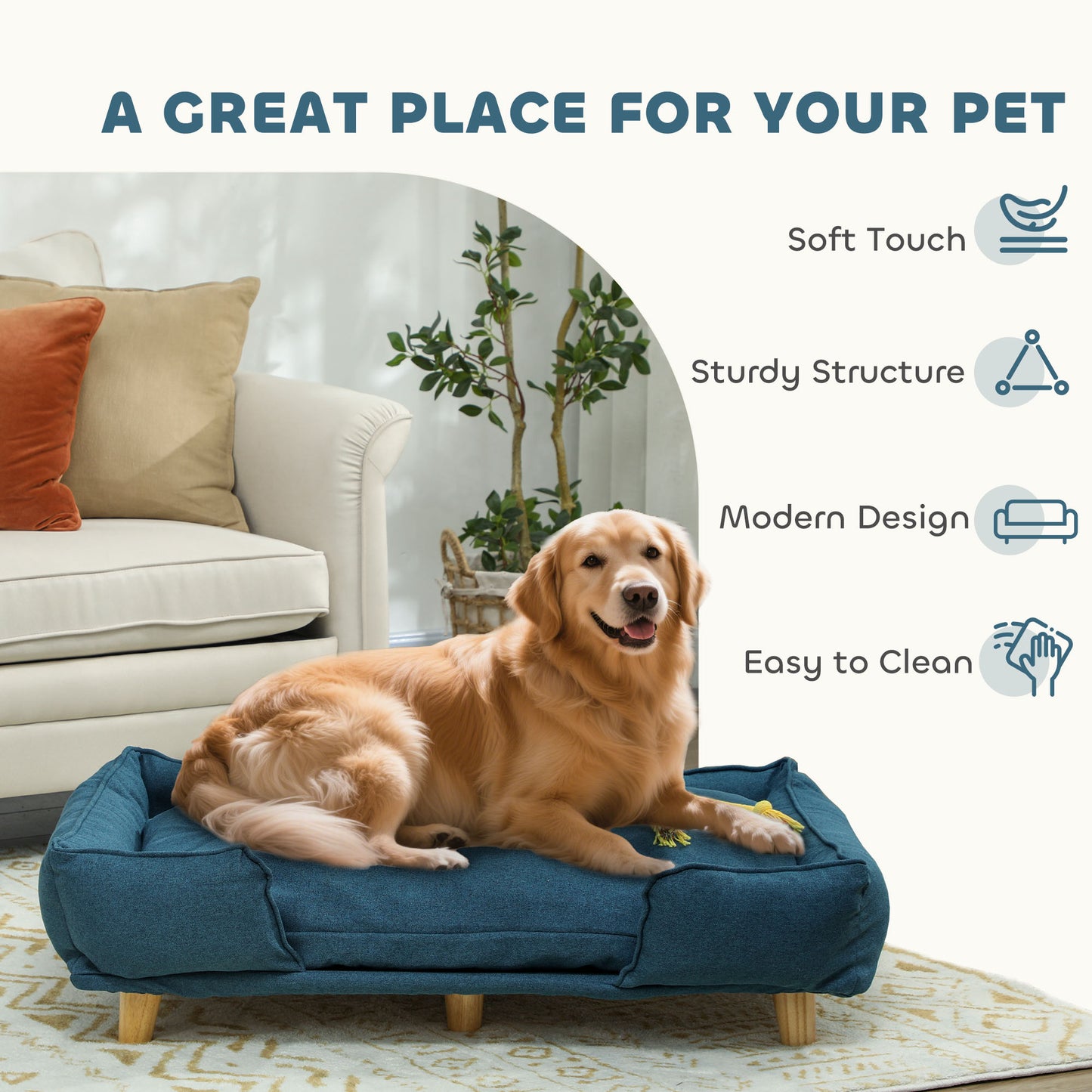 Dog Couch - Raised Elevated Bed for Large Dogs