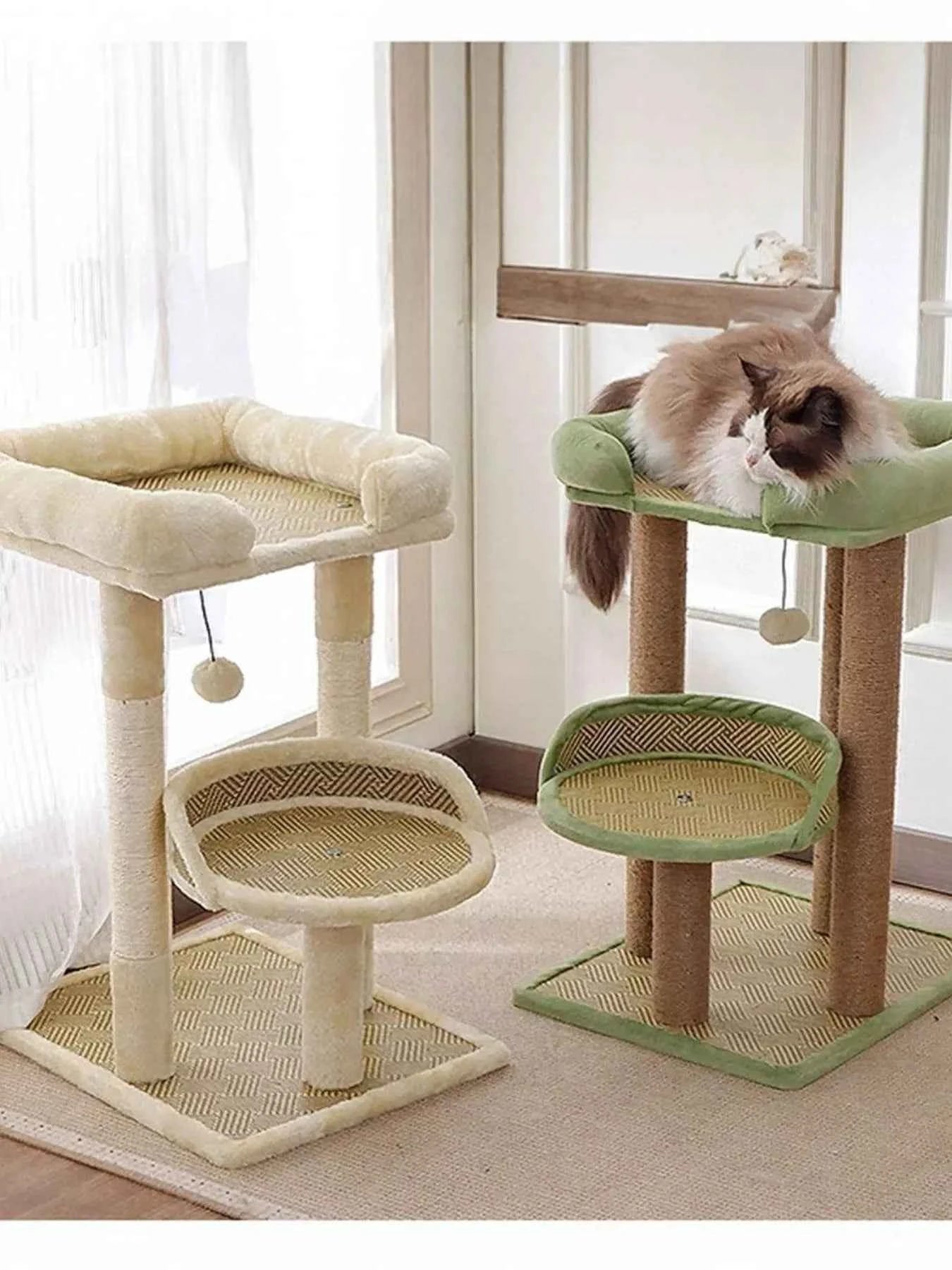 Plush Cat Tree Condo - Multi-Level Scratching Posts