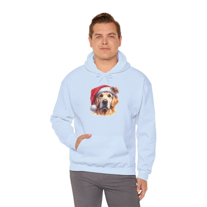 Christmas Golden Retriever Hoodie – Cute Dog in Santa Hat Holiday Sweatshirt