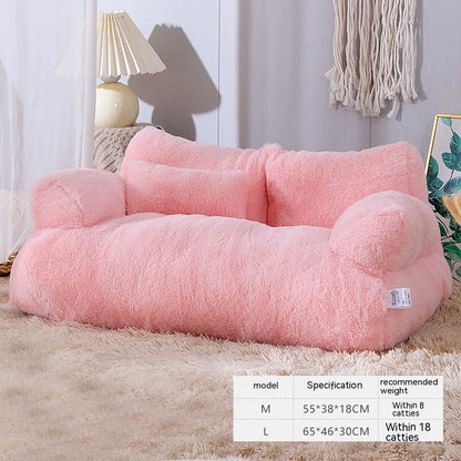 Cozy Plush Cat Bed Sofa for Small to Medium Dogs and Cats - Winter Warm Pet Nest | Purrfect Pet Haven