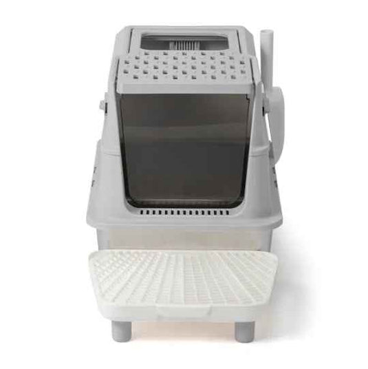 Stainless Steel Cat Litter Box, Covered Extra Large Cat Litter Box Enclosure, Metal Kitty Litter Boxes With Lid, Litter Scoop, And Filter Pedal, Anti-Leakage, Non-Stick, Easy To Clean