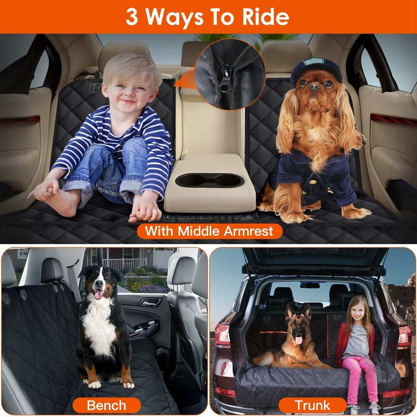 Waterproof Scratch Proof Pet Dog Car Seat Cover Rear Protector Mat