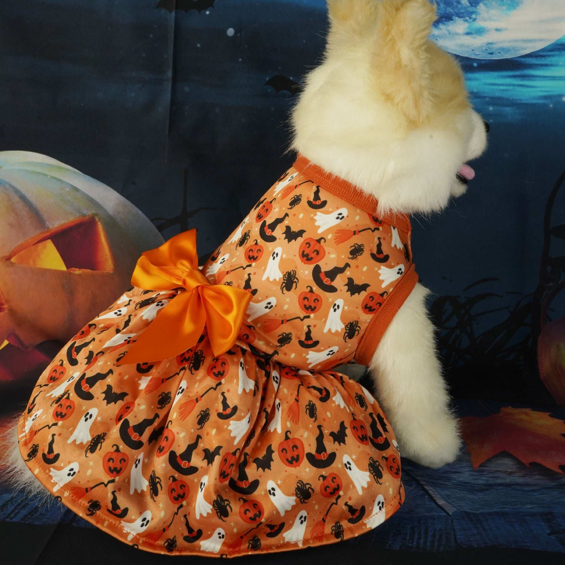 Elegant Halloween Pet Party Dress - Festive Costume Outfit
