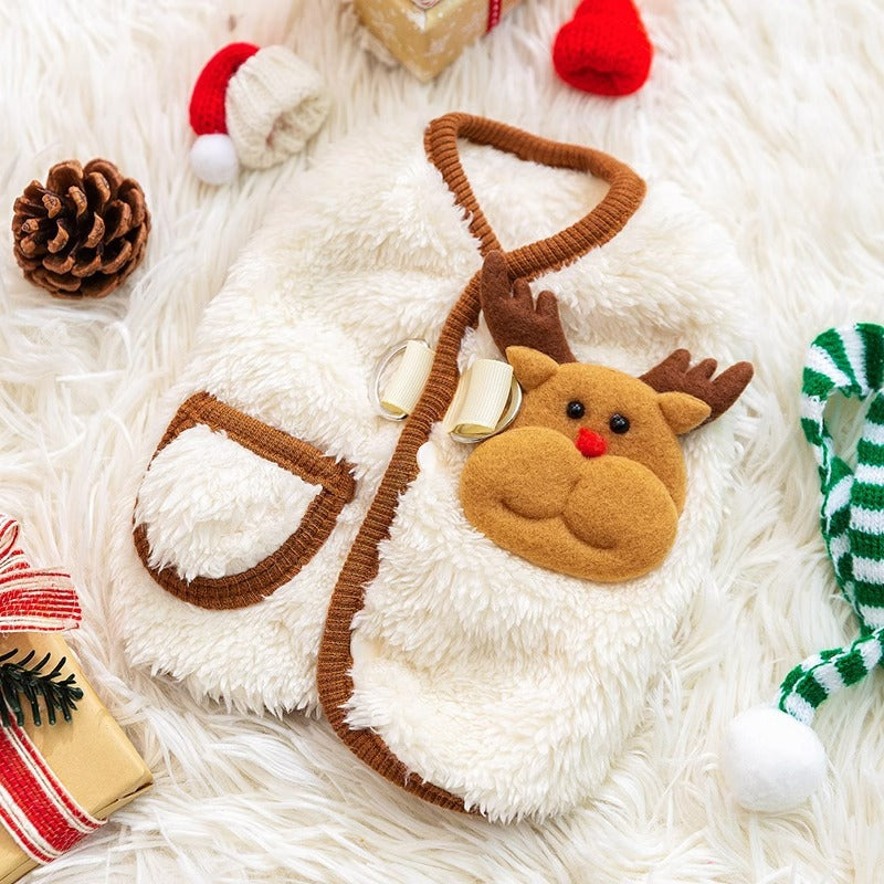Festive Dog Coat - Warm Fleece Winter Jacket - Purrfect Pet Haven