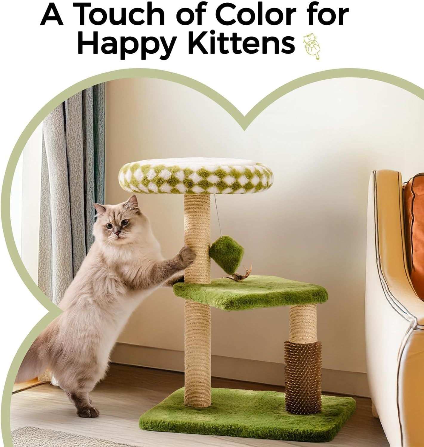 Cat Tree Tower For Indoor Cats - Large Multi-Level Scratching Post With Washable Perch