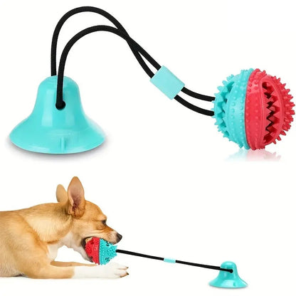 Interactive Suction Cup Tug Toy - Treat Dispensing Chew Toy for Aggressive Chewers
