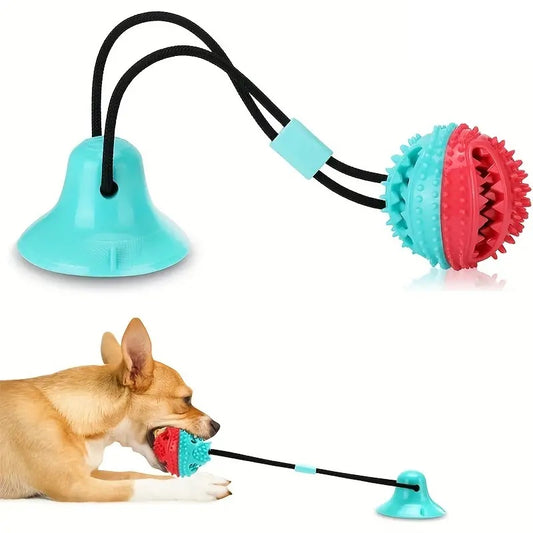 Interactive Suction Cup Tug Toy - Treat Dispensing Chew Toy for Aggressive Chewers