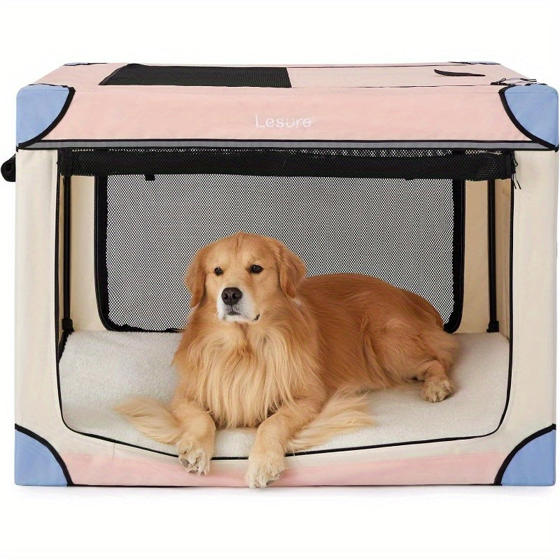 Soft Collapsible Dog Crate - 42 Inch Portable Travel Crate for Extra Large Dogs - 0
