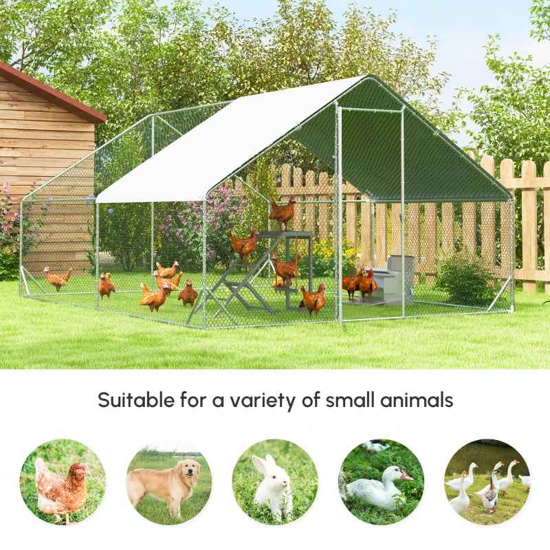 Large Metal Chicken Coop - Waterproof Dome Shaped Cover