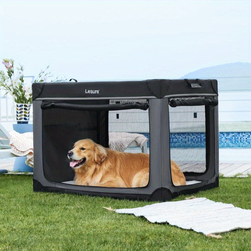 Soft Collapsible Dog Crate - 42 Inch Portable Travel Crate for Extra Large Dogs