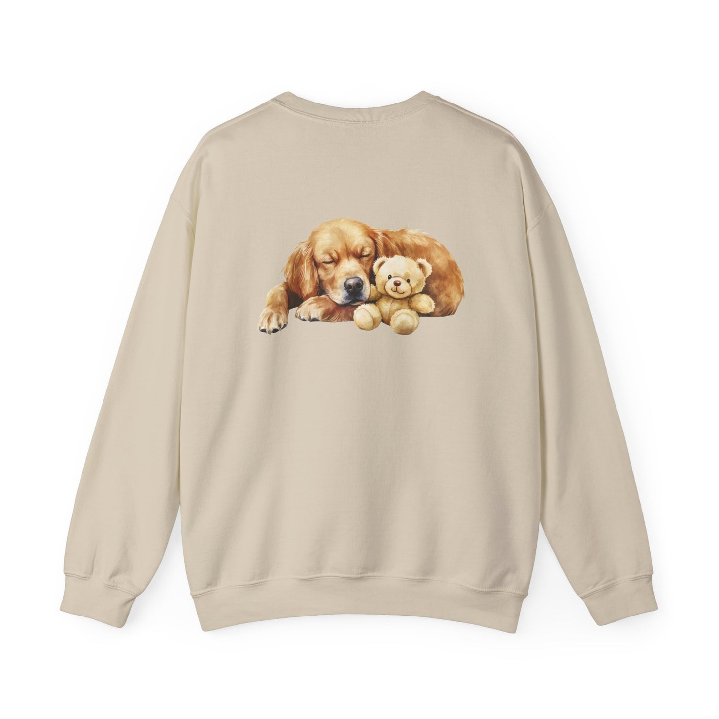 Baby Golden Retriever Crewneck - Nap with Teddy Bear Sweatshirt