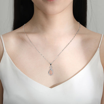 Love Heart Pendant Girl With Dog Necklace