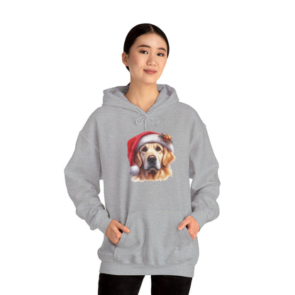 Christmas Golden Retriever Hoodie – Cute Dog in Santa Hat Holiday Sweatshirt