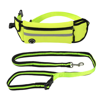 Waterproof Reflective Sports Running Pet Waist Bag with Traction Rope Leash