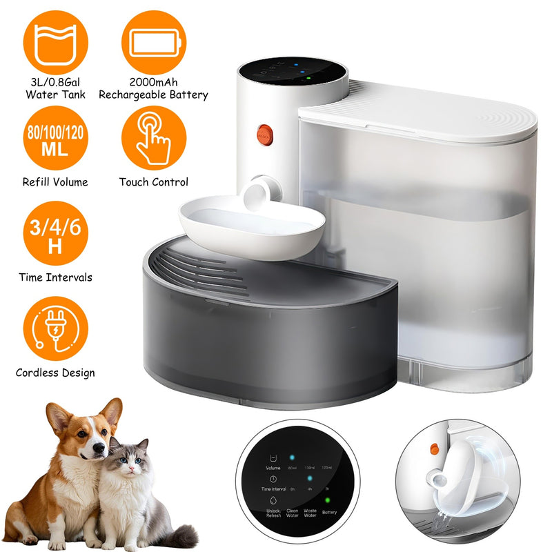 Smart Pet Water Fountain - 3L Cordless Self-Refill for Cats & Dogs - Purrfect Pet Haven