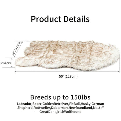 Luxury Faux Fur Dog Bed - 5" Memory Foam for Large Dogs