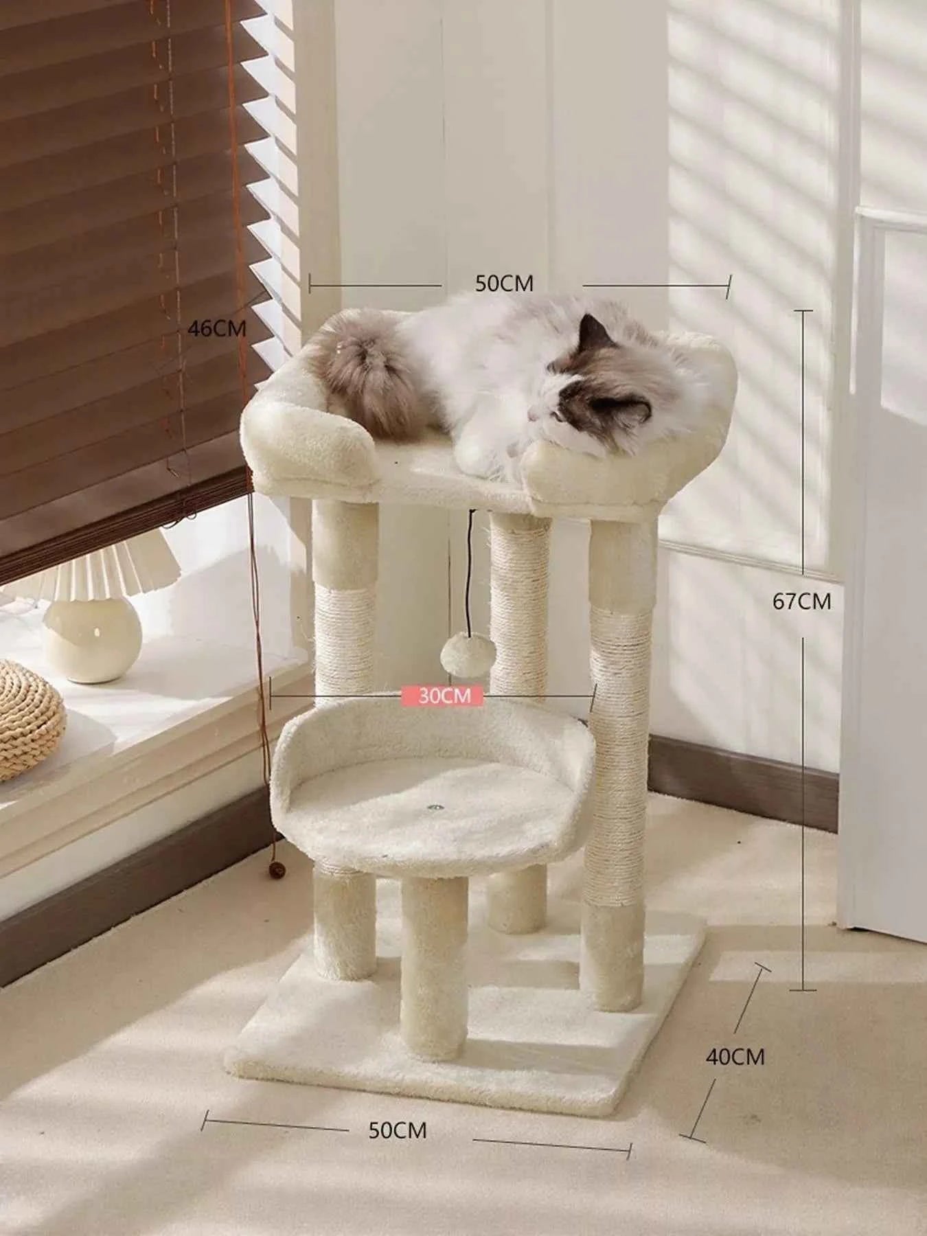 Plush Cat Tree Condo - Multi-Level Scratching Posts