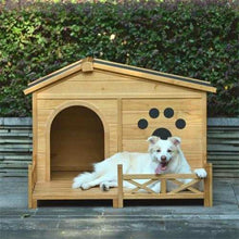 48" Wooden Dog House with Porch - Water-Resistant Asphalt Roof Kennel