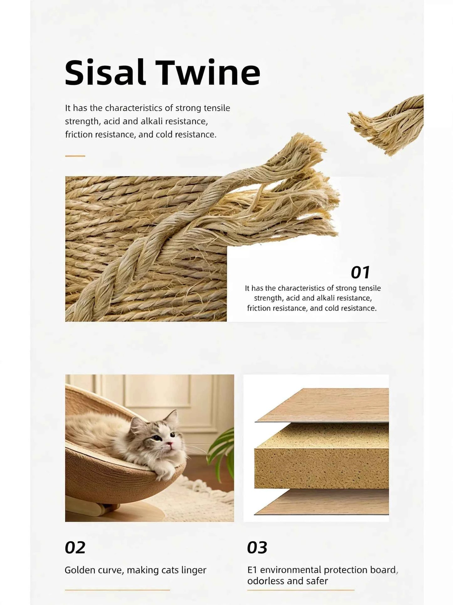 Cat Scratcher Nest Bed - Semi-enclosed with Hemp Rope