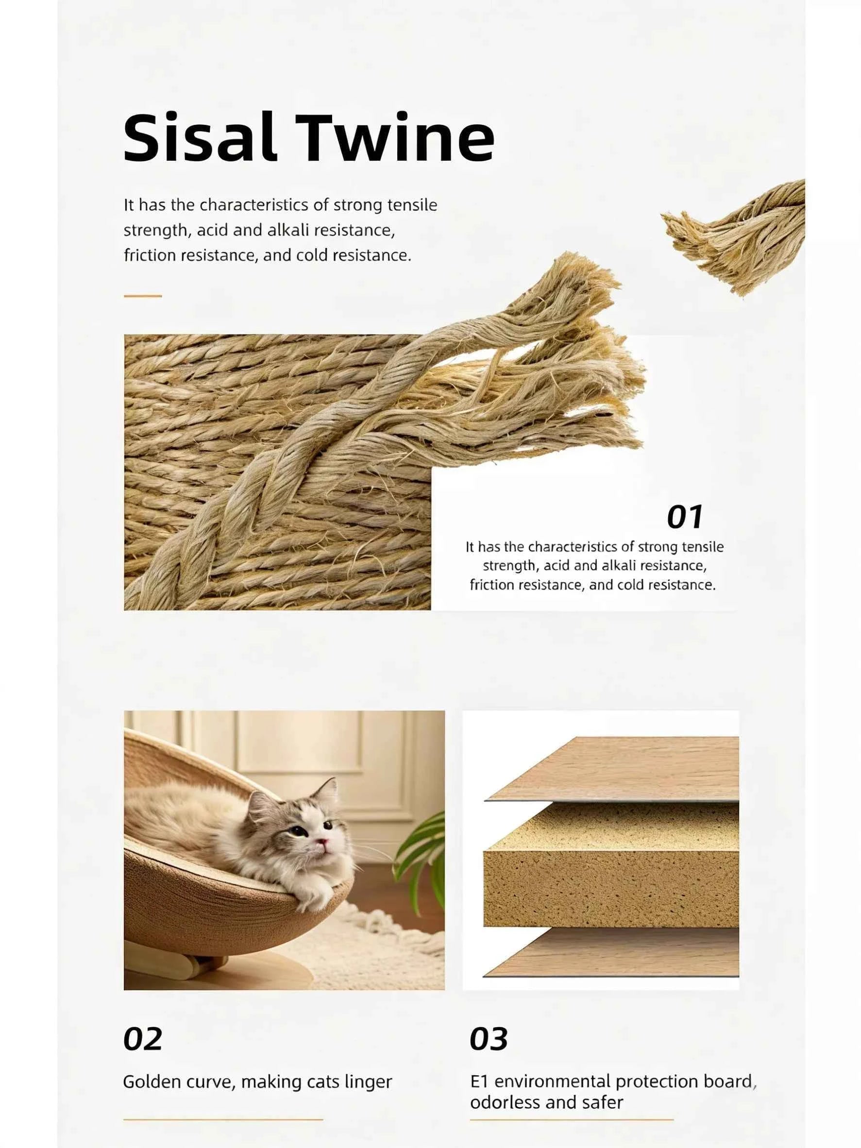 Cat Scratcher Nest Bed - Semi-enclosed with Hemp Rope