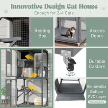 Catio Outdoor Cat Enclosure - 4 Tier Window Access with Wheels