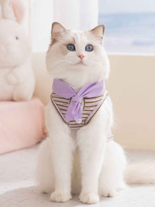 Pet Striped Tie-Front Top - Cute Small Pet Summer Shirt