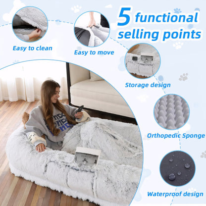 Human-Sized Dog Bed - Washable Orthopedic 71x45