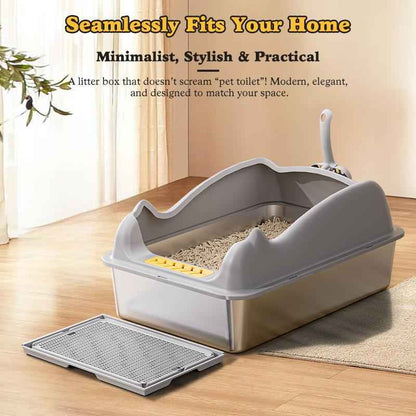 Stainless Steel Cat Litter Box - Large Rust-Free - Purrfect Pet Haven