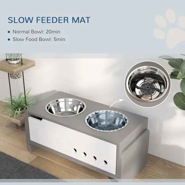 Elevated Dog Bowls - 3 Height Adjustable with Slow Feeder - Purrfect Pet Haven
