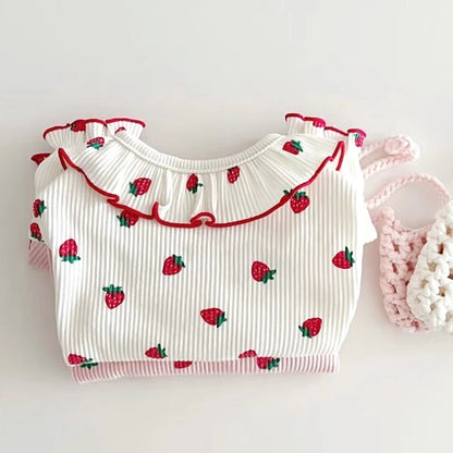 Summer Thin Lace Ruffle Strawberry Pet Cat Dog Clothes