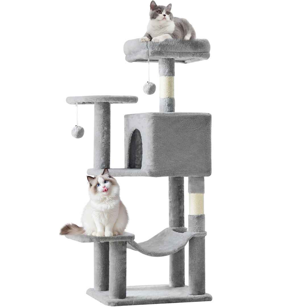 44-Inch Cat Tree - Multi-Level with Hammock & Sisal Posts - Purrfect Pet Haven