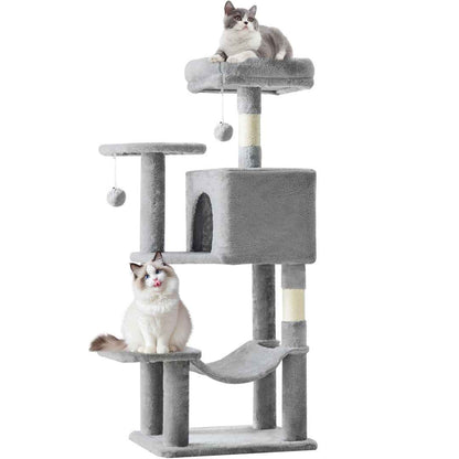 44-Inch Cat Tree - Multi-Level with Hammock & Sisal Posts - Purrfect Pet Haven
