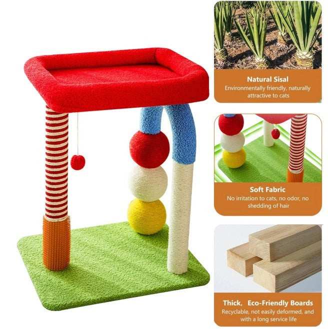 Cat Tree with Built-in Bed - Multi-Function Sisal Scratcher - Purrfect Pet Haven