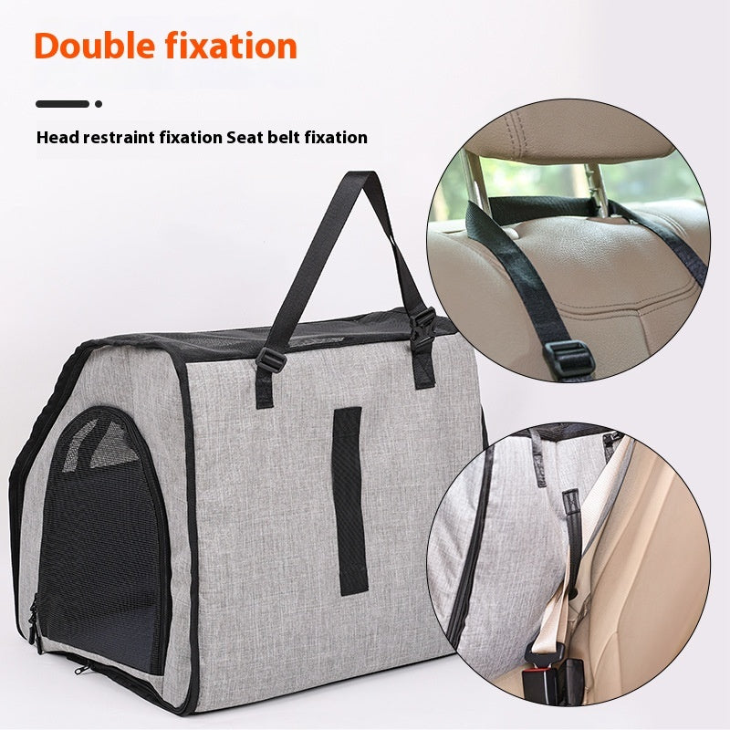Portable Foldable Car Pet Cage - Waterproof Dog Travel Seat