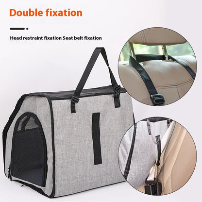 Portable Foldable Car Pet Cage - Waterproof Dog Travel Seat