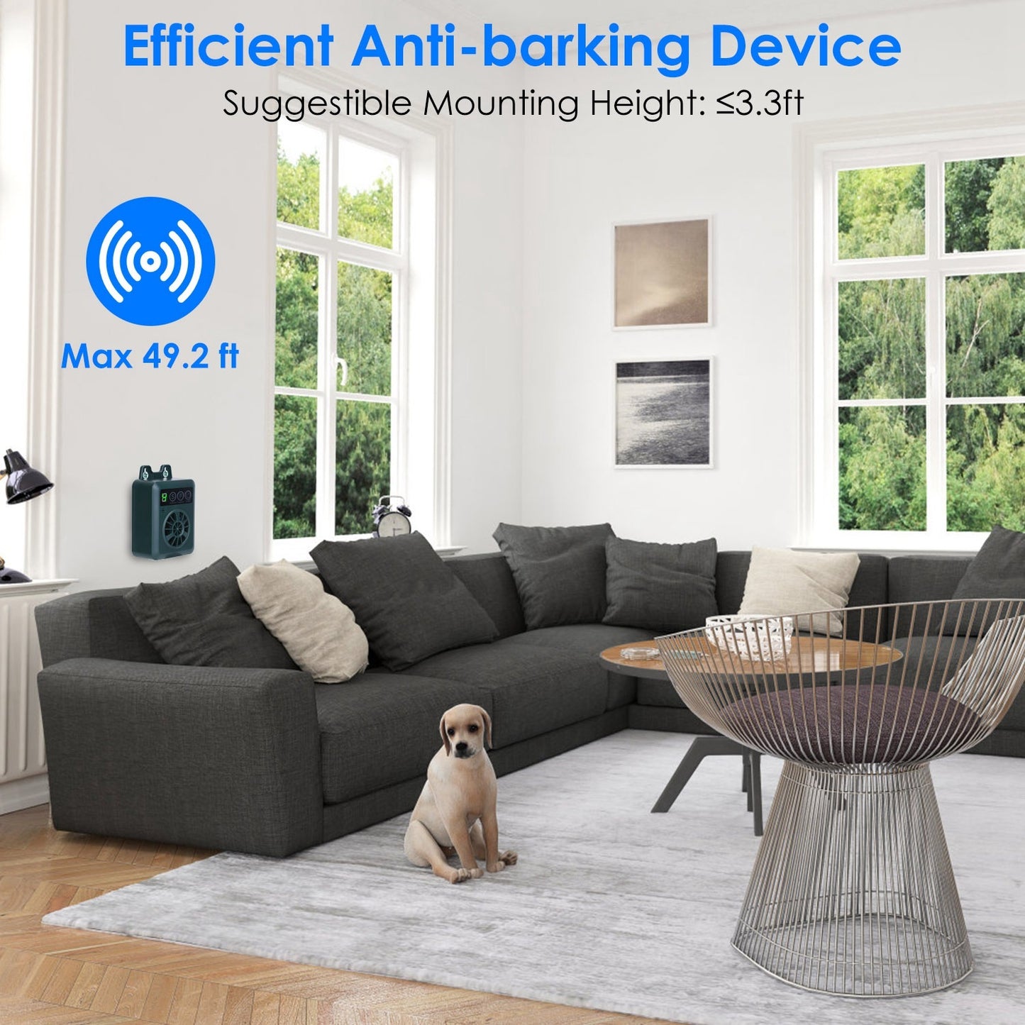 Anti-Barking Device - Ultrasonic Bark Control 49ft Range - Purrfect Pet Haven