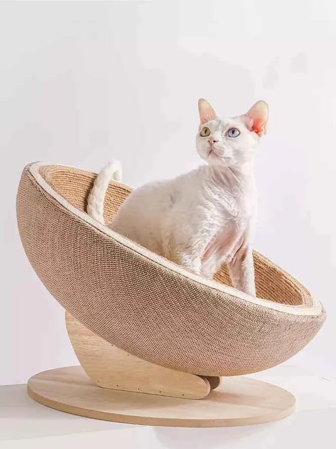 Cat Scratcher Nest Bed - Semi-enclosed with Hemp Rope