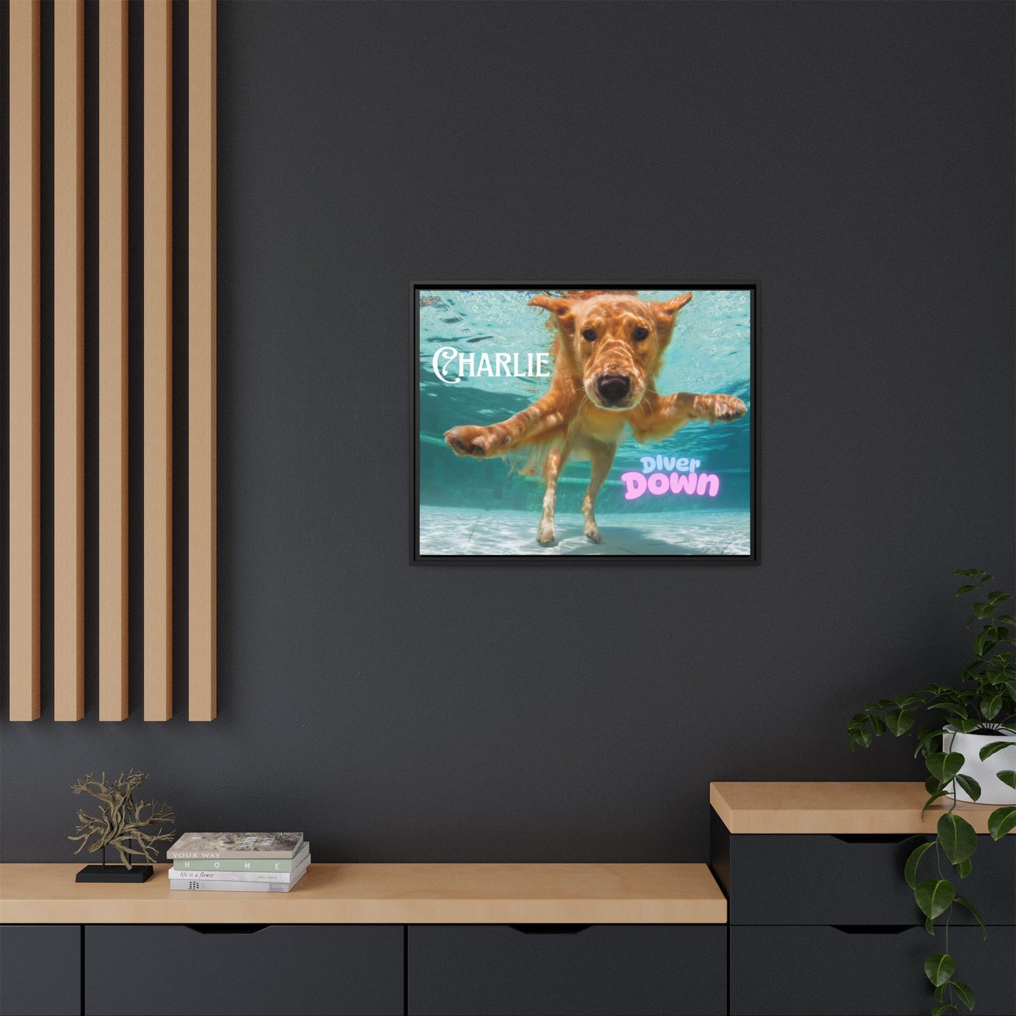 Framed Personalized Landscape Photo Canvas Wall Art - 'Add your Caption'