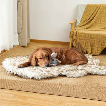 Luxury Faux Fur Dog Bed - 5" Memory Foam for Large Dogs