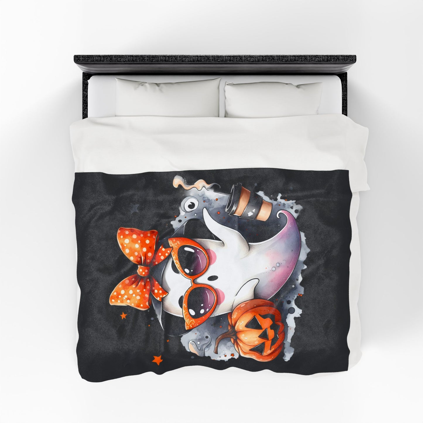 Halloween Ghost Velvet Plush Blanket - Luxury Fall Throw