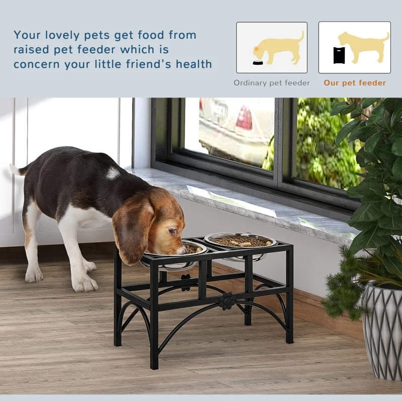 Elevated Dog Bowls - Stainless Steel Raised Feeding Station - Purrfect Pet Haven