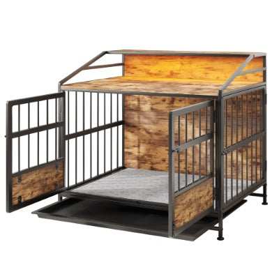 Multi-function Furniture Style Dog Crates With Storage - Premium Wooden Dog Kennel