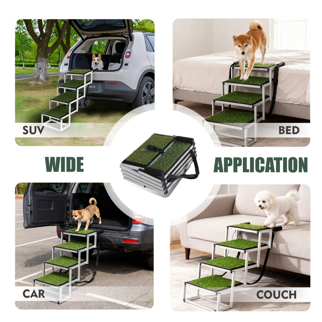 Foldable Dog Ramp for Cars - Portable Stairs for Large Dogs 250lbs - Purrfect Pet Haven