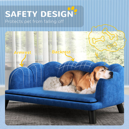 Dog Sofa Pearl Design - Velvet Cushion Birch Wood Legs