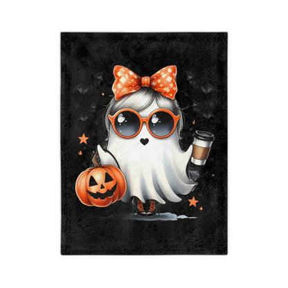 Halloween Ghost Blanket - Cute Spooky Fall Throw Microfiber