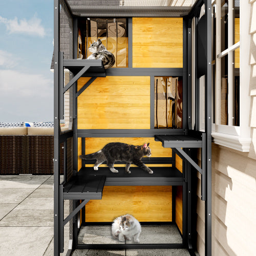 Outdoor Cat Catio - 4-Tier Window Enclosure by GO