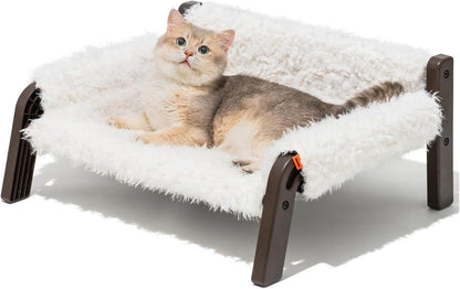 Raised Cat Bed - Elevated Plush 44lb Support